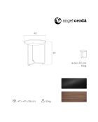 Table basse circulaire noyer/noir - 50x50x50 cm