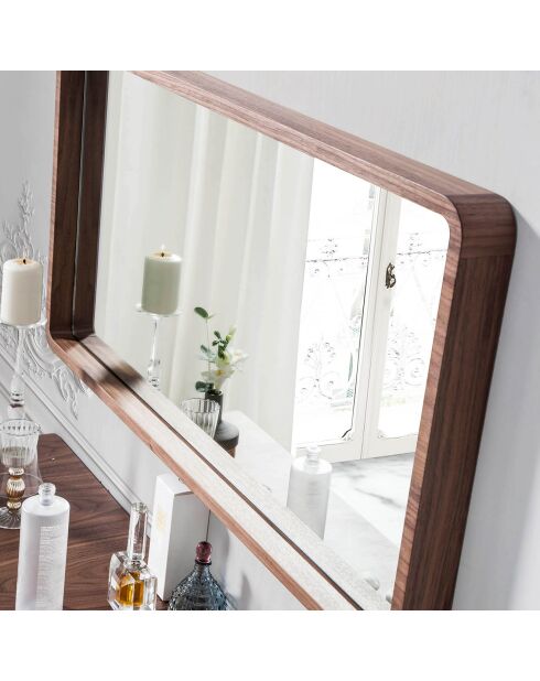 Miroir mural noyer - 100x50x7 cm