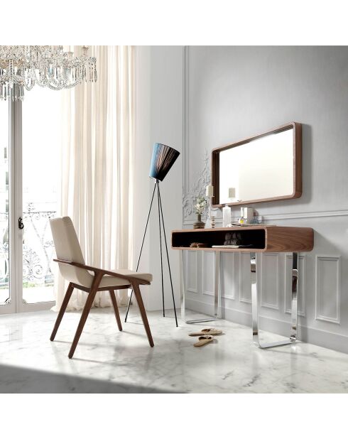 Miroir mural noyer - 100x50x7 cm