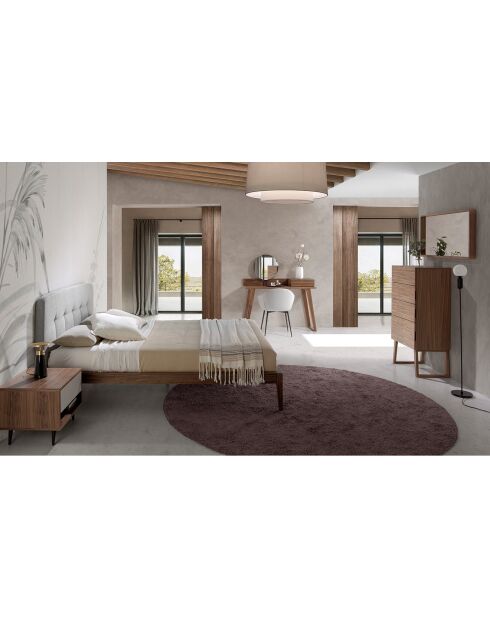 Miroir mural noyer - 100x50x7 cm