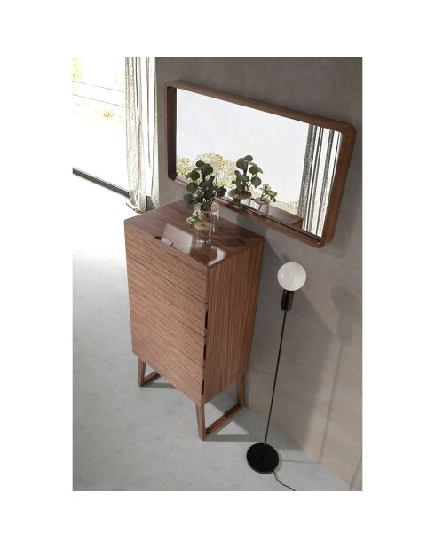 Miroir mural noyer - 100x50x7 cm