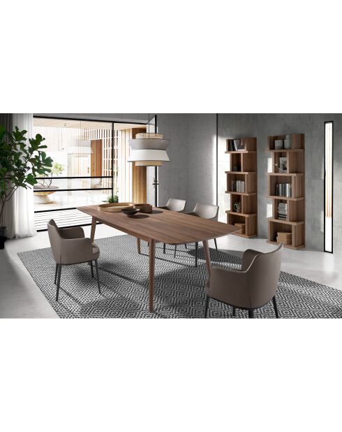 Bibliothèque en bois plaqué noyer - 60x28x190 cm