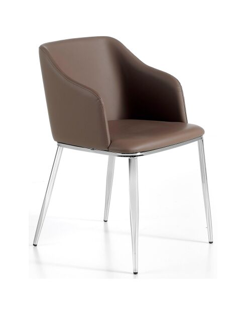 Chaise de table à manger marron/argenté - 51x56x79 cm