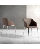 Chaise de table à manger marron/argenté - 51x56x79 cm