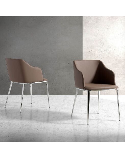 Chaise de table à manger marron/argenté - 51x56x79 cm