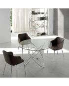Chaise de table à manger marron/argenté - 51x56x79 cm