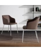 Chaise de table à manger marron/argenté - 51x56x79 cm