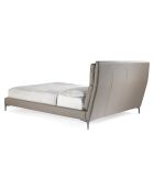 Lit double sommier à lattes beige - 176x240x107 cm