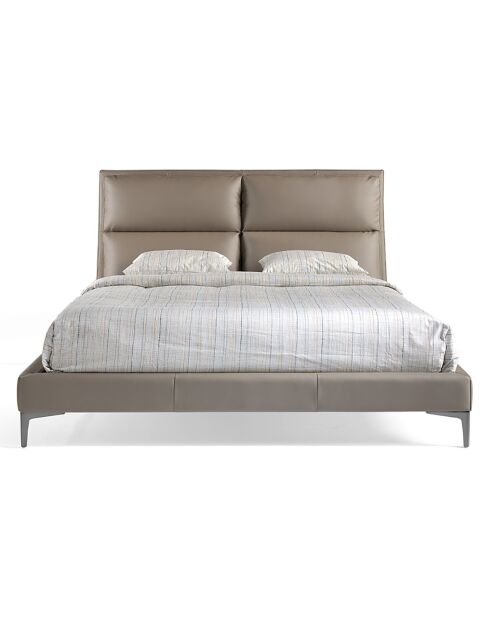 Cama doble con listones beige - 176x240x107 cm