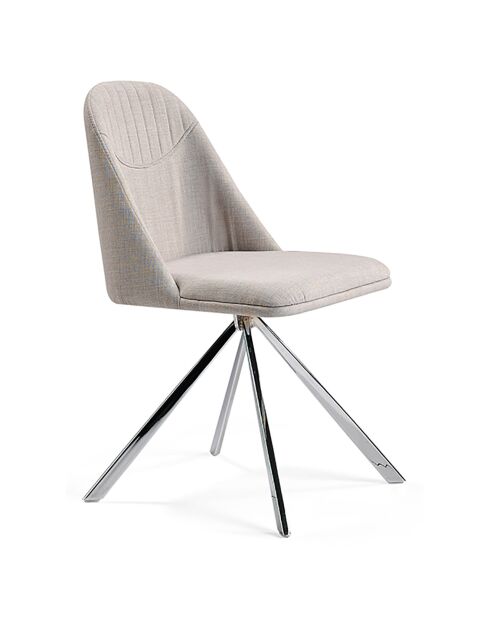 Chaise de table à manger pivotante crème/argenté  - 47x56x82 cm