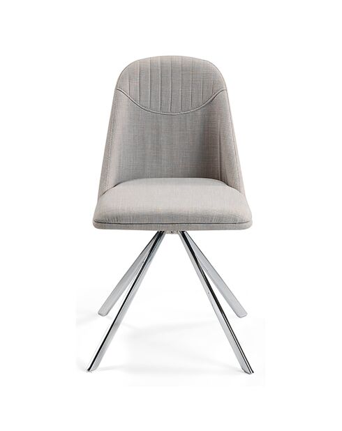 Chaise de table à manger pivotante crème/argenté  - 47x56x82 cm