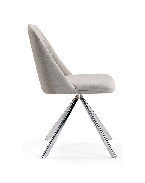 Chaise de table à manger pivotante crème/argenté  - 47x56x82 cm