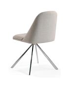 Chaise de table à manger pivotante crème/argenté  - 47x56x82 cm