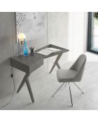 Chaise de table à manger pivotante crème/argenté  - 47x56x82 cm