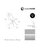 Chaise de table à manger pivotante crème/argenté  - 47x56x82 cm