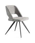 Chaise de table de salle à manger gris/noir  - 53x61x82 cm