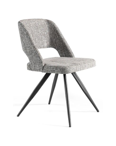 Chaise de table de salle à manger gris/noir  - 53x61x82 cm