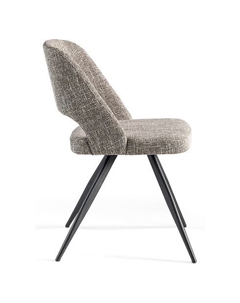 Chaise de table de salle à manger gris/noir  - 53x61x82 cm