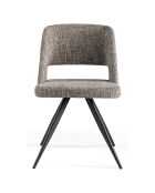 Chaise de table de salle à manger gris/noir  - 53x61x82 cm