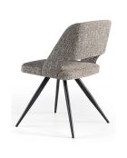 Chaise de table de salle à manger gris/noir  - 53x61x82 cm