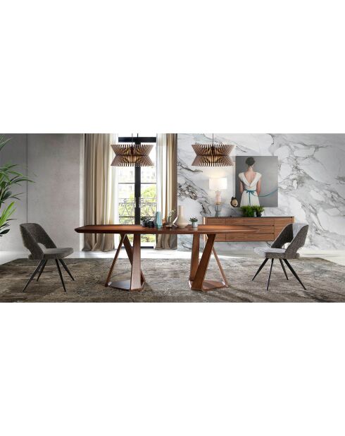 Chaise de table de salle à manger gris/noir  - 53x61x82 cm