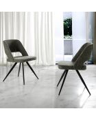 Chaise de table de salle à manger gris/noir  - 53x61x82 cm