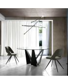 Chaise de table de salle à manger gris/noir  - 53x61x82 cm