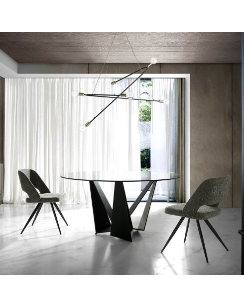 Chaise de table de salle à manger gris/noir  - 53x61x82 cm