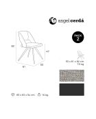 Chaise de table de salle à manger gris/noir  - 53x61x82 cm