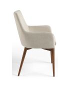 Chaise de table de salle à manger avec accoudoirs beige/frêne - 57x64x88 cm