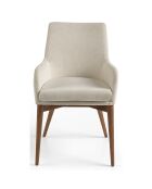 Chaise de table de salle à manger avec accoudoirs beige/frêne - 57x64x88 cm