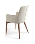 Chaise de table de salle à manger avec accoudoirs beige/frêne - 57x64x88 cm