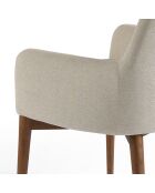 Chaise de table de salle à manger avec accoudoirs beige/frêne - 57x64x88 cm