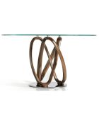 Table de salle à manger ronde avec plateau noyer - 130x130x75 cm