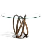 Table de salle à manger ronde avec plateau noyer - 120x120x75 cm