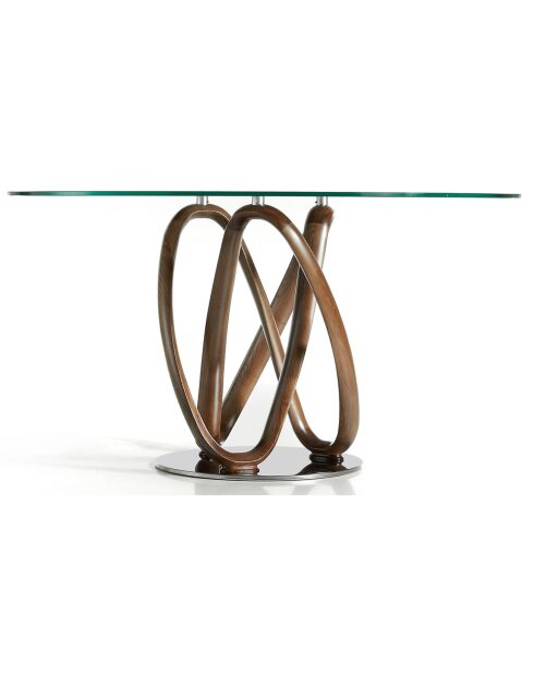 Table de salle à manger ronde avec plateau noyer - 120x120x75 cm
