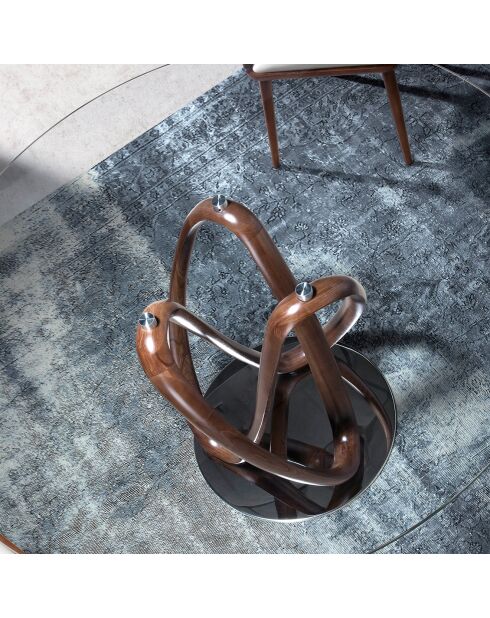 Runder Esstisch mit Nussbaumplatte - 120x120x75 cm