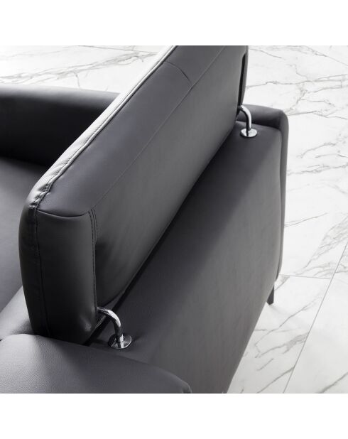 Canapé d'angle droit en Cuir noir - 283x174x75 cm