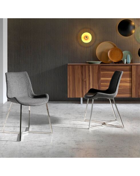 Chaise de table à manger gris/argenté  - 54x58x82 cm