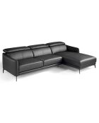 Canapé d'angle droit en Cuir noir - 283x174x75 cm