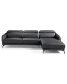 Canapé d'angle droit en Cuir noir - 283x174x75 cm