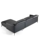 Canapé d'angle droit en Cuir noir - 283x174x75 cm