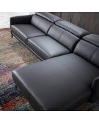 Canapé d'angle droit en Cuir noir - 283x174x75 cm