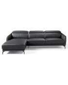 Canapé d'angle gauche en Cuir noir - 283x174x75 cm