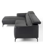 Canapé d'angle gauche en Cuir noir - 283x174x75 cm