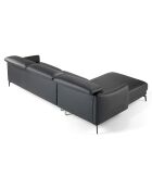 Canapé d'angle gauche en Cuir noir - 283x174x75 cm