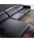 Canapé d'angle gauche en Cuir noir - 283x174x75 cm