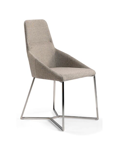 Chaise de table de salle à manger beige/argenté - 50x61x91 cm