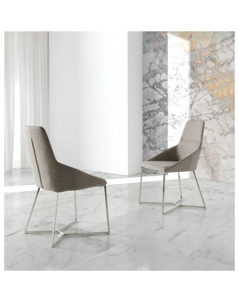 Chaise de table de salle à manger beige/argenté - 50x61x91 cm