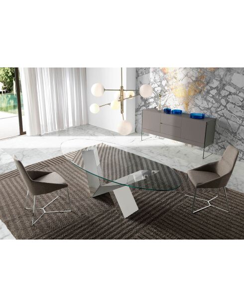Chaise de table de salle à manger beige/argenté - 50x61x91 cm